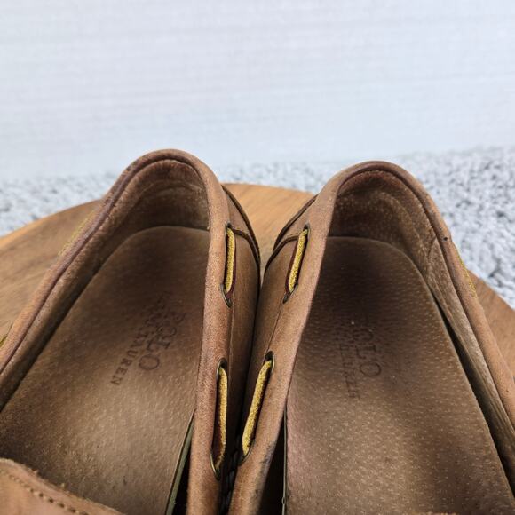 Polo Ralph Lauren Wyndings Brown Leather Daily DRV Driving Moc Loafer Men 11 D - Picture 13 of 14